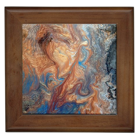 Blue flow Framed Tile from ArtsNow.com Front