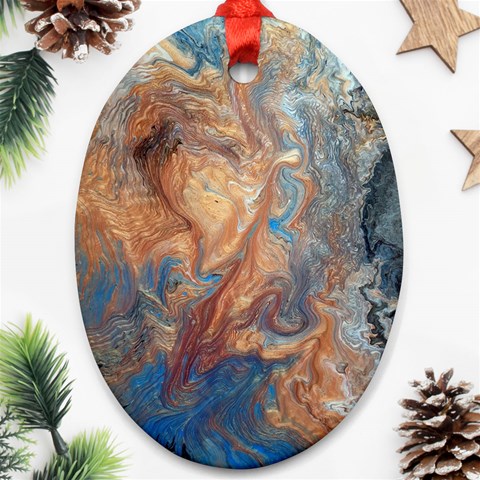 Blue flow Ornament (Oval) from ArtsNow.com Front