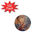 Blue flow 1  Mini Buttons (100 pack) 