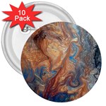 Blue flow 3  Buttons (10 pack) 