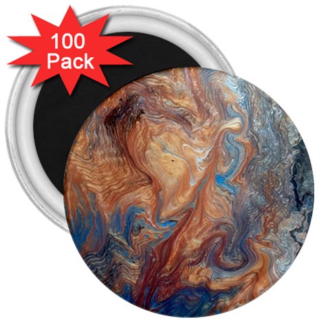 Blue flow 3  Magnets (100 pack) from ArtsNow.com Front