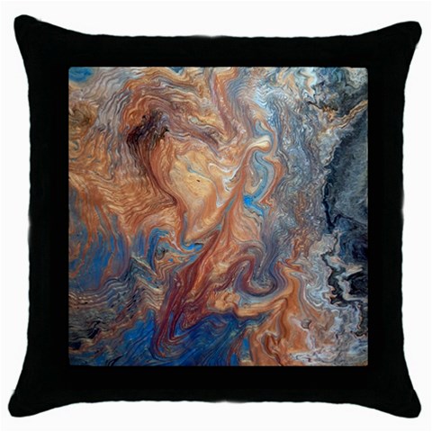 Blue flow Throw Pillow Case (Black) from ArtsNow.com Front