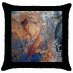 Blue flow Throw Pillow Case (Black)