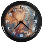 Blue flow Wall Clock (Black)