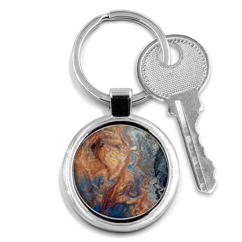 Blue flow Key Chain (Round) from ArtsNow.com Front
