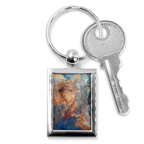 Blue flow Key Chain (Rectangle) from ArtsNow.com Front