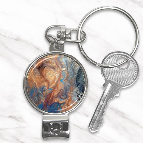 Blue flow Nail Clippers Key Chain from ArtsNow.com Front
