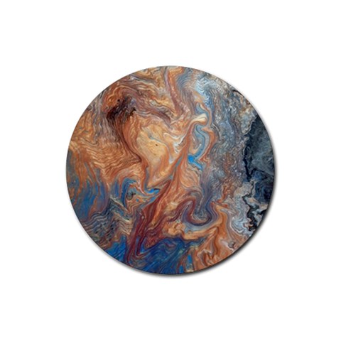 Blue flow Rubber Coaster (Round) from ArtsNow.com Front