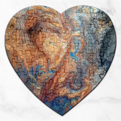 Blue flow Jigsaw Puzzle (Heart) from ArtsNow.com Front