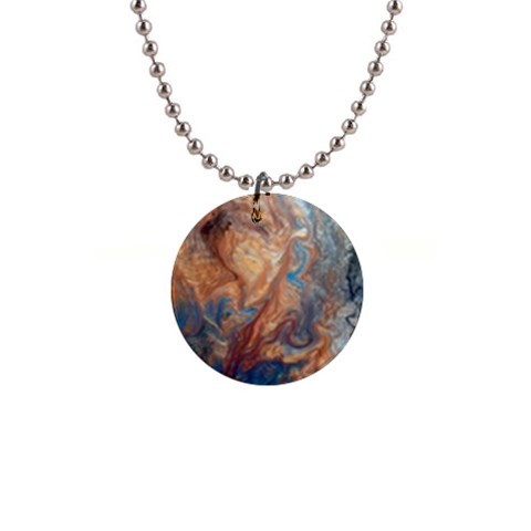 Blue flow 1  Button Necklace from ArtsNow.com Front