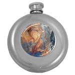 Blue flow Round Hip Flask (5 oz)