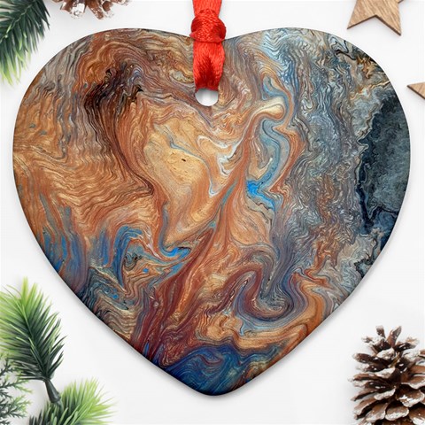 Blue flow Heart Ornament (Two Sides) from ArtsNow.com Front