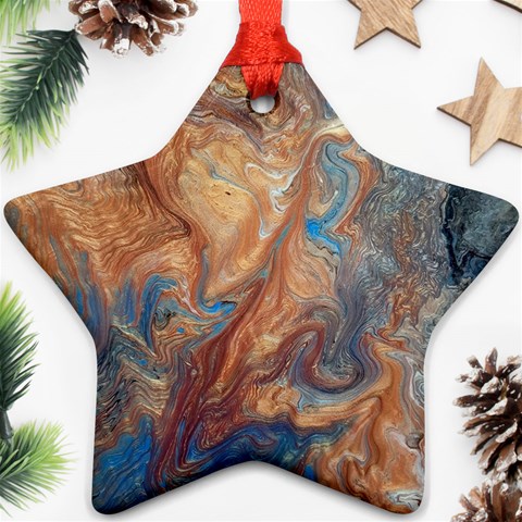 Blue flow Star Ornament (Two Sides) from ArtsNow.com Front