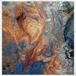 Blue flow Canvas 16  x 16 