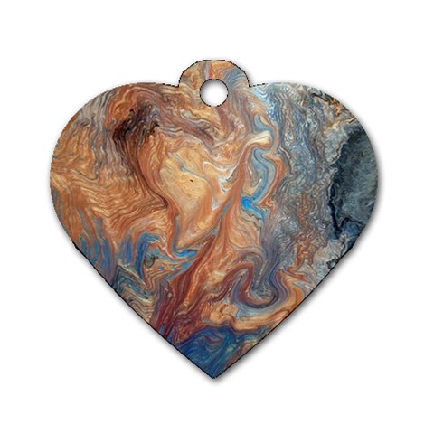 Blue flow Dog Tag Heart (Two Sides) from ArtsNow.com Front