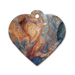 Blue flow Dog Tag Heart (Two Sides) from ArtsNow.com Back