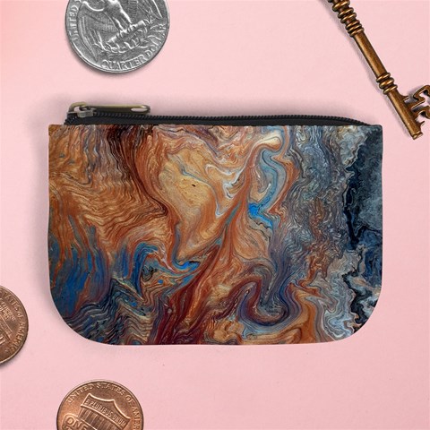 Blue flow Mini Coin Purse from ArtsNow.com Front