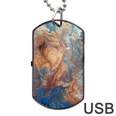 Blue flow Dog Tag USB Flash (Two Sides) from ArtsNow.com Front