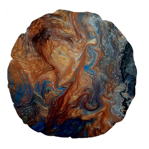 Blue flow Large 18  Premium Round Cushions from ArtsNow.com Front