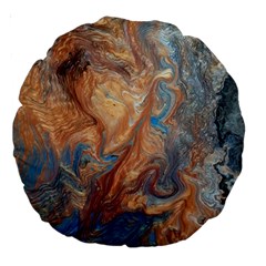 Blue flow Large 18  Premium Round Cushions from ArtsNow.com Back