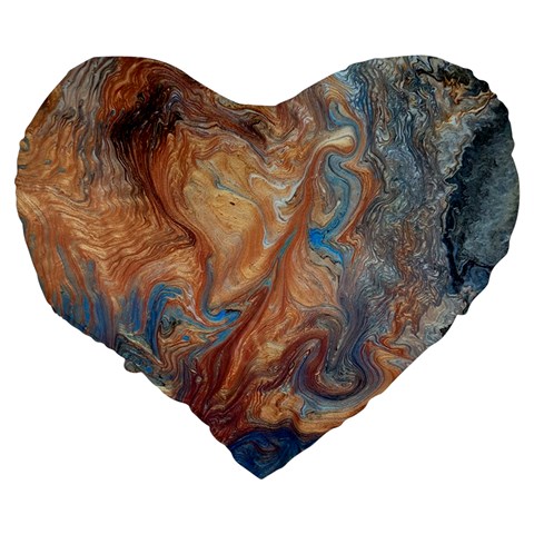 Blue flow Large 19  Premium Heart Shape Cushions from ArtsNow.com Back