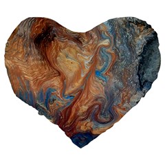 Blue flow Large 19  Premium Heart Shape Cushions from ArtsNow.com Back