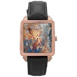 Blue flow Rose Gold Leather Watch 