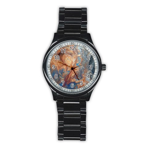Blue flow Stainless Steel Round Watch from ArtsNow.com Front