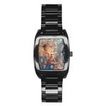 Blue flow Stainless Steel Barrel Watch