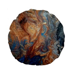 Blue flow Standard 15  Premium Flano Round Cushions from ArtsNow.com Back