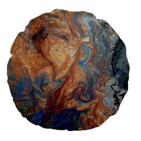 Blue flow Large 18  Premium Flano Round Cushions from ArtsNow.com Front