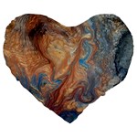 Blue flow Large 19  Premium Flano Heart Shape Cushions