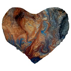 Blue flow Large 19  Premium Flano Heart Shape Cushions from ArtsNow.com Back