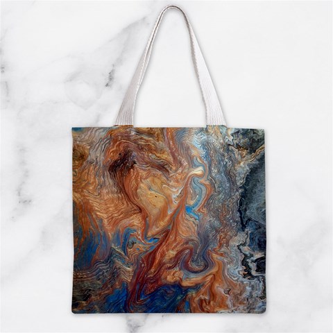 Blue flow Zipper Grocery Tote Bag from ArtsNow.com Front