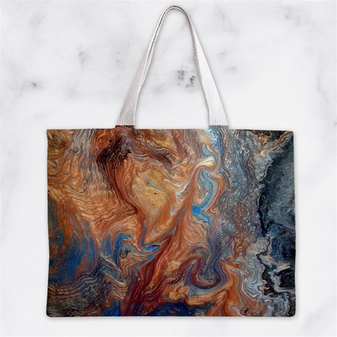 Blue flow Zipper Mini Tote Bag from ArtsNow.com Front