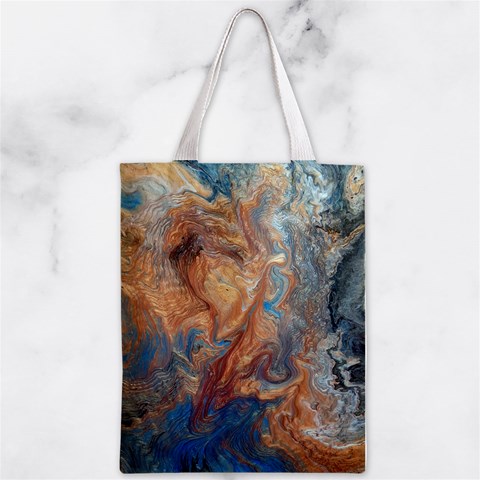 Blue flow Zipper Classic Tote Bag from ArtsNow.com Front