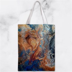 Blue flow Zipper Classic Tote Bag from ArtsNow.com Back