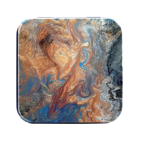 Blue flow Square Metal Box (Black) from ArtsNow.com Front