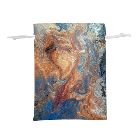 Blue flow Lightweight Drawstring Pouch (S) from ArtsNow.com Front