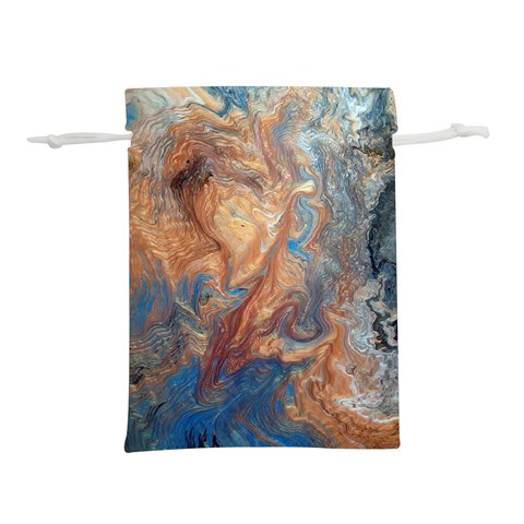 Blue flow Lightweight Drawstring Pouch (L) from ArtsNow.com Front