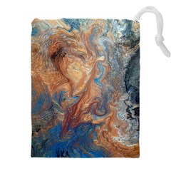 Blue flow Drawstring Pouch (4XL) from ArtsNow.com Front