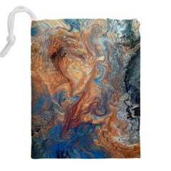 Blue flow Drawstring Pouch (4XL) from ArtsNow.com Back