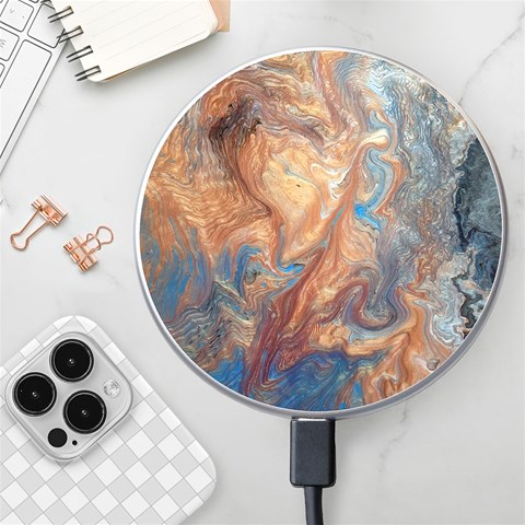 Blue flow Wireless Fast Charger(White) from ArtsNow.com Front