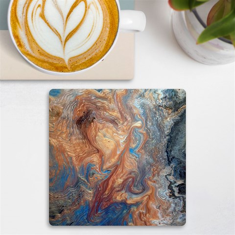Blue flow UV Print Square Tile Coaster  from ArtsNow.com Front