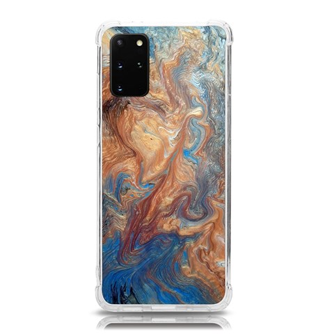 Blue flow Samsung Galaxy S20 Plus 6.7 Inch TPU UV Case from ArtsNow.com Front
