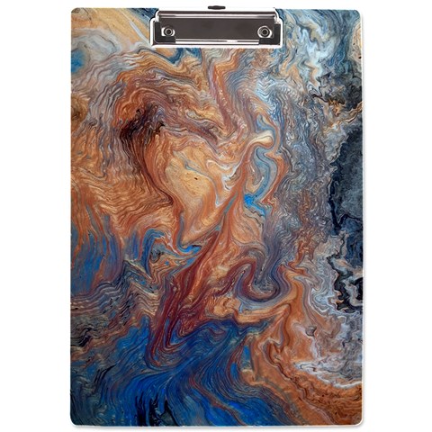 Blue flow A4 Acrylic Clipboard from ArtsNow.com Front