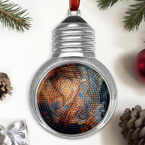 Blue flow Metal Light Bulb Shape Ornament from ArtsNow.com Front