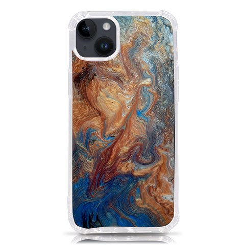 Blue flow iPhone 14 Plus TPU UV Print Case from ArtsNow.com Front