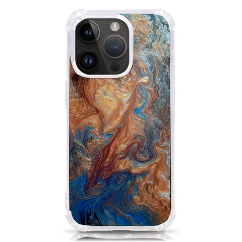 Blue flow iPhone 14 Pro TPU UV Print Case from ArtsNow.com Front