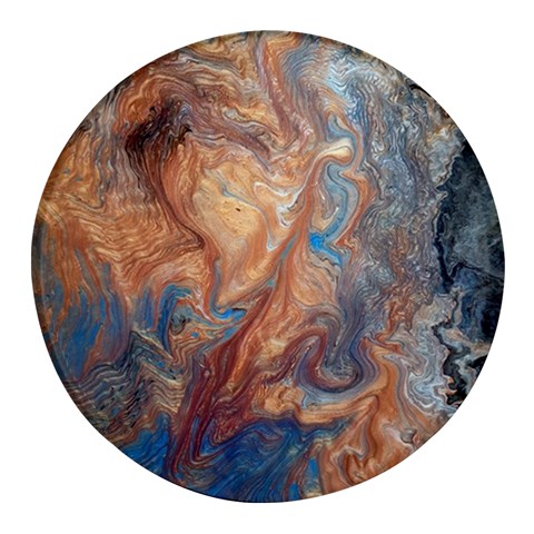 Blue flow Round Glass Fridge Magnet (4 pack) from ArtsNow.com Front